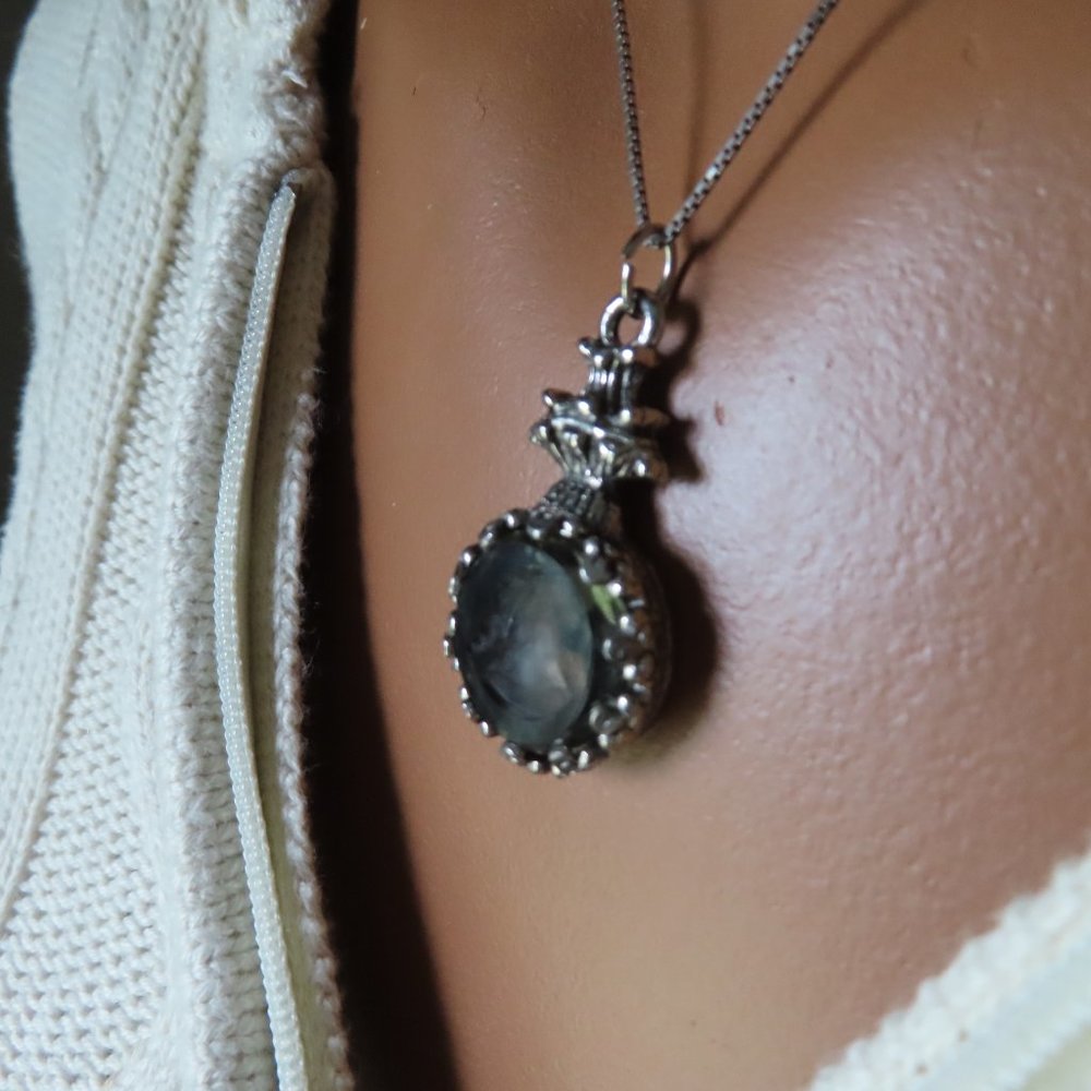 Cameo glass pendant vintage 1960's smoky - Picture 9 of 16